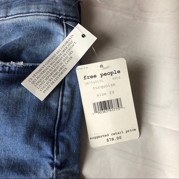 New Free People Busted Knee High Rise Skinny Jeans - Picture 4 of 7